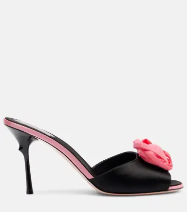 Roger Vivier Rose Vivier 85 floral satin mules | Thumbnail 4
