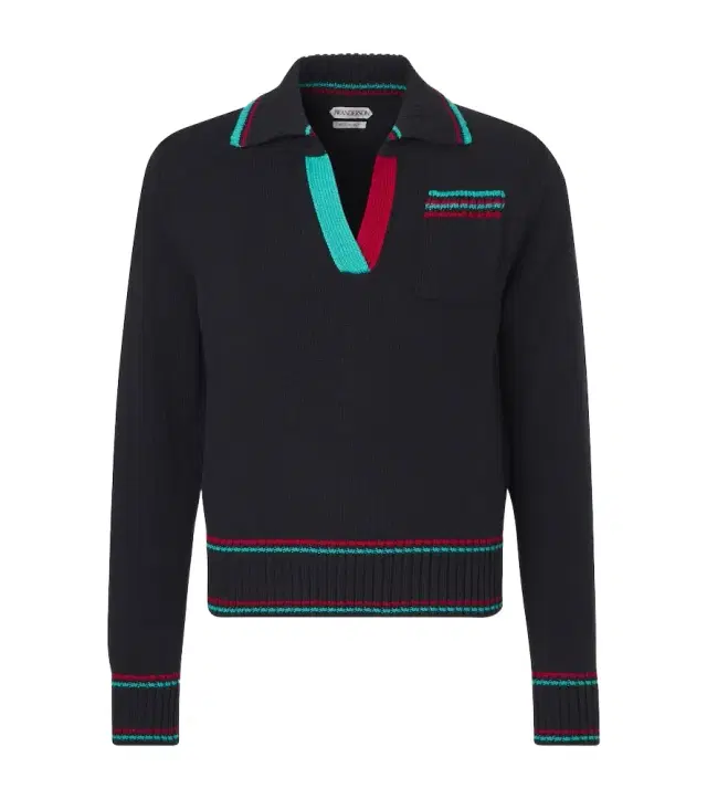 JW Anderson Cotton, cashmere, and wool polo sweater