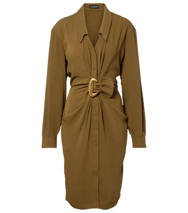 Mugler re/edit Cow-boys crêpe twill shirt dress
