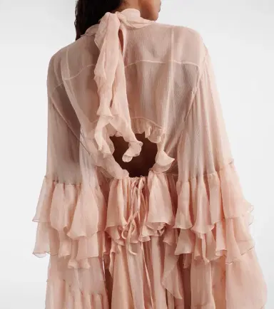 Chloé Chloé Ruffled silk muslin minidress | Thumbnail 3