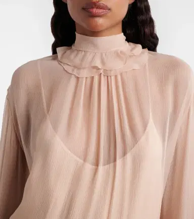 Chloé Chloé Ruffled silk muslin minidress | Thumbnail 5