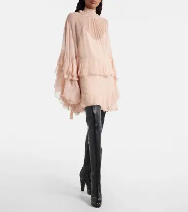 Chloé Chloé Ruffled silk muslin minidress | Thumbnail 6