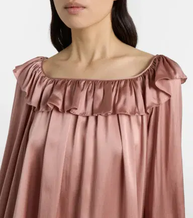 Chloé Chloé Ruffled silk satin minidress | Thumbnail 2