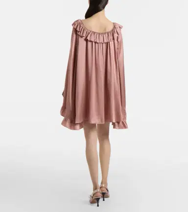 Chloé Chloé Ruffled silk satin minidress | Thumbnail 3