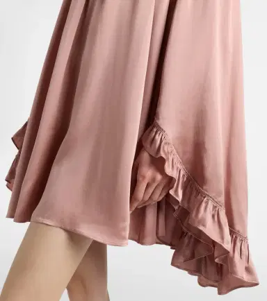 Chloé Chloé Ruffled silk satin minidress | Thumbnail 4