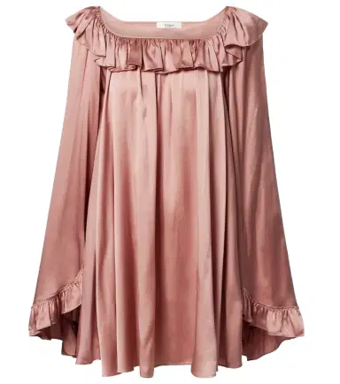 Chloé Chloé Ruffled silk satin minidress | Thumbnail 1