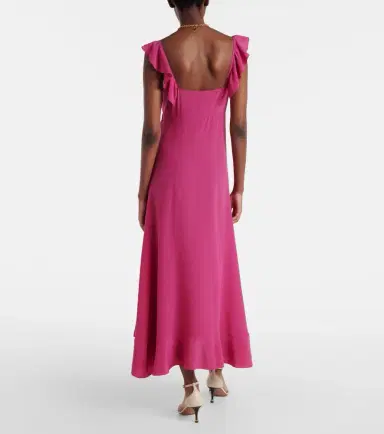 Chloé Chloé Ruffled silk midi dress | Thumbnail 3