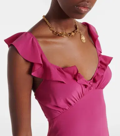 Chloé Chloé Ruffled silk midi dress | Thumbnail 4