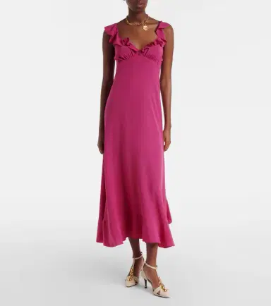 Chloé Chloé Ruffled silk midi dress | Thumbnail 5