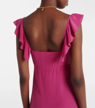 Chloé Chloé Ruffled silk midi dress | Thumbnail 6