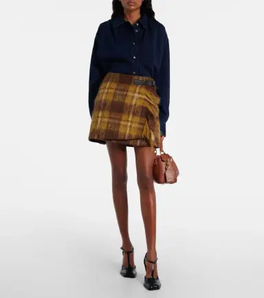 Loewe Checked mohair and wool miniskirt | Thumbnail 2 Loewe Checked mohair and wool miniskirt | Thumbnail 2
