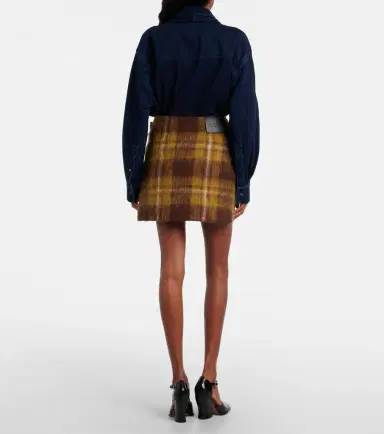 Loewe Checked mohair and wool miniskirt | Thumbnail 3 Loewe Checked mohair and wool miniskirt | Thumbnail 3