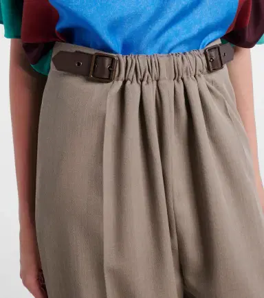Loewe Gathered wool wide-leg pants | Thumbnail 4 Loewe Gathered wool wide-leg pants | Thumbnail 4