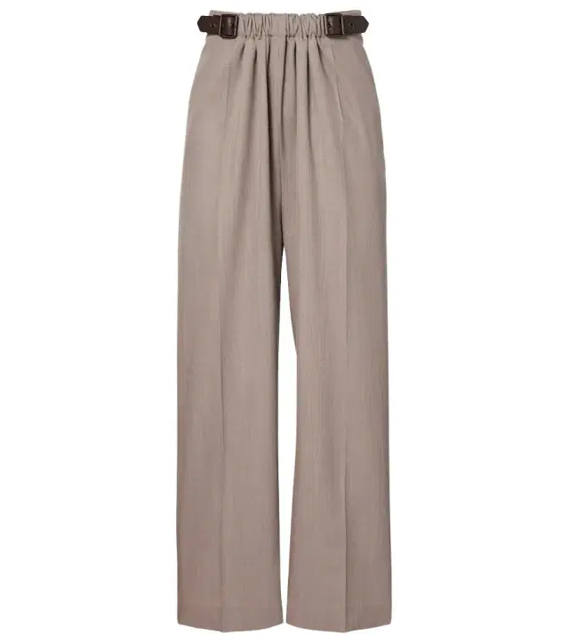 Loewe Gathered wool wide-leg pants