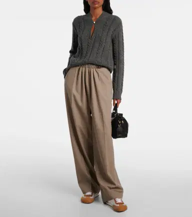Loewe Cable-knit wool mouliné sweater | Thumbnail 2