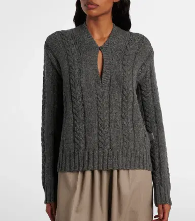 Loewe Cable-knit wool mouliné sweater | Thumbnail 4