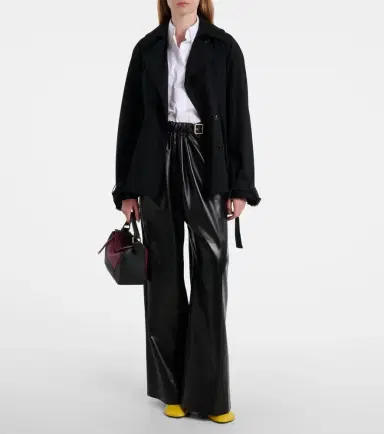 Loewe Gathered leather wide-leg pants | Thumbnail 2