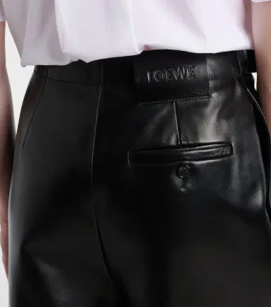 Loewe Gathered leather wide-leg pants | Thumbnail 3