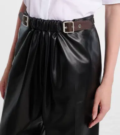 Loewe Gathered leather wide-leg pants | Thumbnail 4