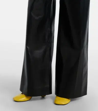 Loewe Gathered leather wide-leg pants | Thumbnail 5