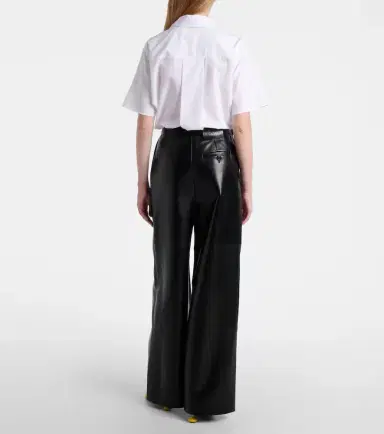Loewe Gathered leather wide-leg pants | Thumbnail 6