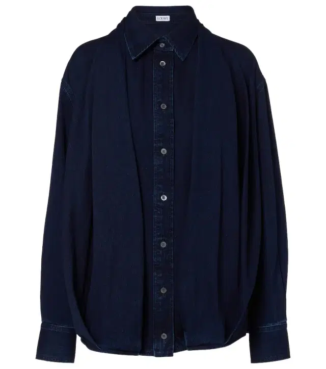 Draped denim shirt