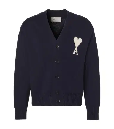 Ami Paris Ami De Caur wool and cotton cardigan | Thumbnail 1