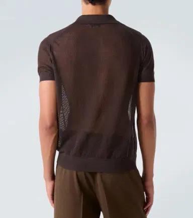 Tom Ford Semi-sheer cotton and silk polo shirt | Thumbnail 2