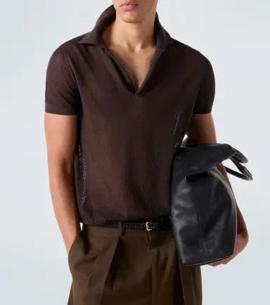 Tom Ford Semi-sheer cotton and silk polo shirt | Thumbnail 3