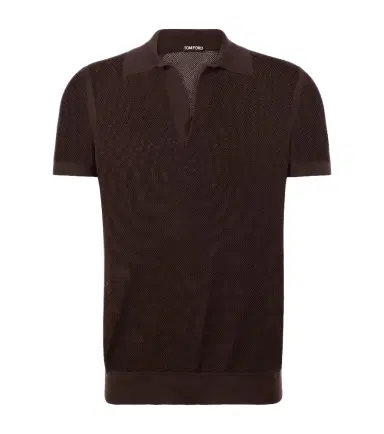 Tom Ford Semi-sheer cotton and silk polo shirt | Thumbnail 1