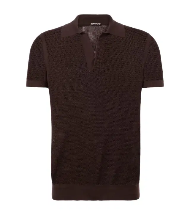 Tom Ford Semi-sheer cotton and silk polo shirt