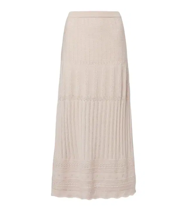 Eres Rythmee pointelle wool and cashmere midi skirt