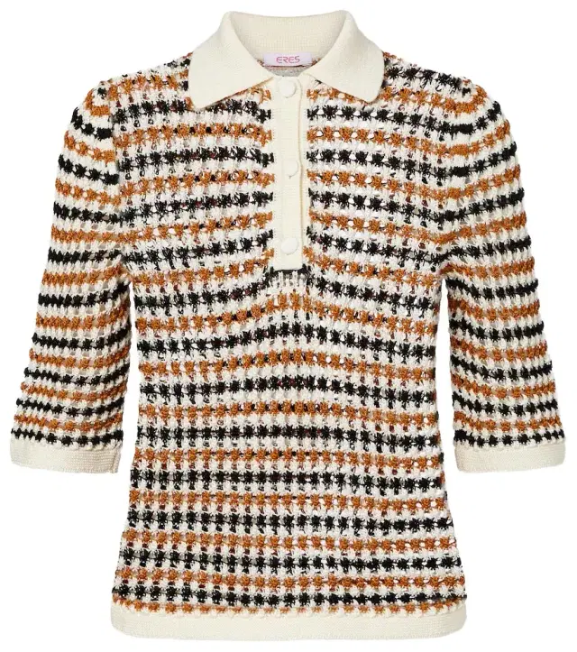Eres Comeback open-knit cotton-blend polo shirt