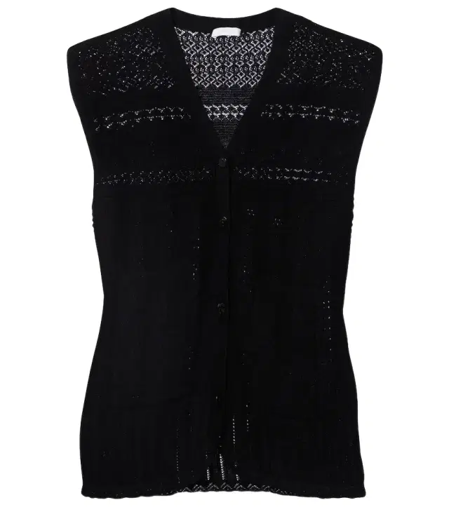 Eres Mixte pointelle wool and cashmere sweater vest