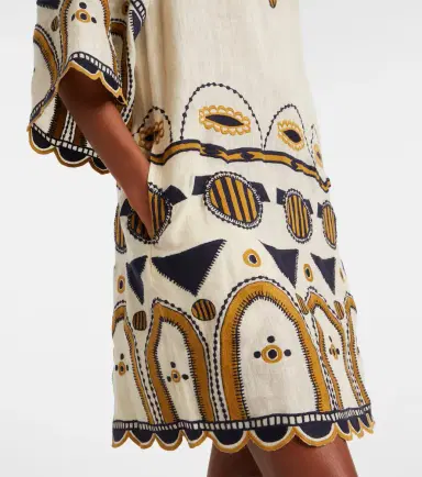 Eres Medaillon embroidered linen minidress | Thumbnail 2 Eres Medaillon embroidered linen minidress | Thumbnail 2