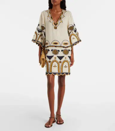 Eres Medaillon embroidered linen minidress | Thumbnail 3 Eres Medaillon embroidered linen minidress | Thumbnail 3