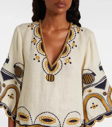 Eres Medaillon embroidered linen minidress | Thumbnail 4 Eres Medaillon embroidered linen minidress | Thumbnail 4
