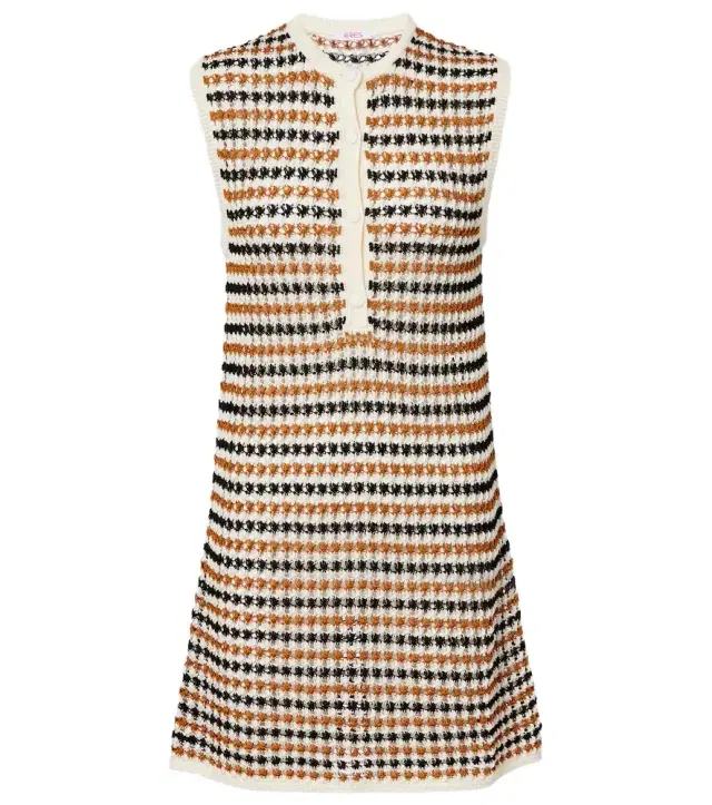 Eres Inedit open-knit cotton-blend polo dress