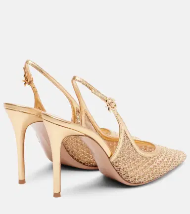 Gianvito Rossi Nikki leather-trimmed slingback pumps | Thumbnail 2 Gianvito Rossi Nikki leather-trimmed slingback pumps | Thumbnail 2