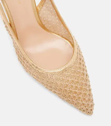 Gianvito Rossi Nikki leather-trimmed slingback pumps | Thumbnail 4 Gianvito Rossi Nikki leather-trimmed slingback pumps | Thumbnail 4