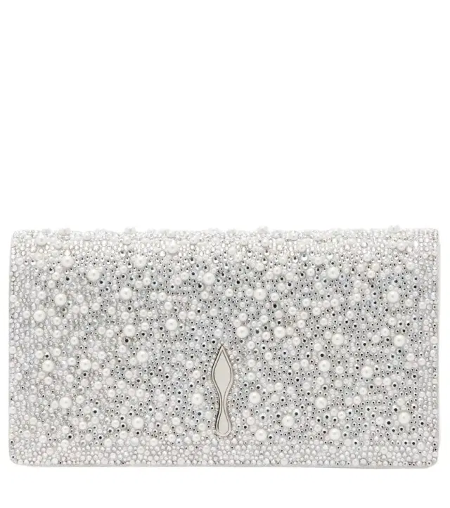 Christian Louboutin Bettina embellished leather clutch