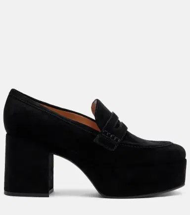 Gianvito Rossi Jenna suede loafer pumps | Thumbnail 4 Gianvito Rossi Jenna suede loafer pumps | Thumbnail 4