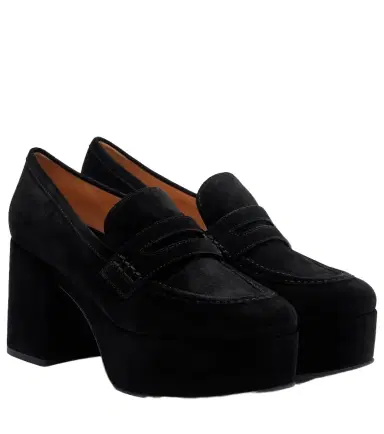 Gianvito Rossi Jenna suede loafer pumps | Thumbnail 1 Gianvito Rossi Jenna suede loafer pumps | Thumbnail 1