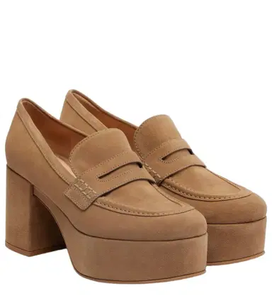 Gianvito Rossi Jenna suede loafer pumps | Thumbnail 1 Gianvito Rossi Jenna suede loafer pumps | Thumbnail 1