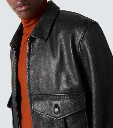 Saint Laurent Shearling-trimmed leather bomber jacket | Thumbnail 5 Saint Laurent Shearling-trimmed leather bomber jacket | Thumbnail 5