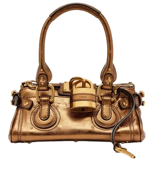 Chloe Chloé Paddington metallic leather shoulder bag