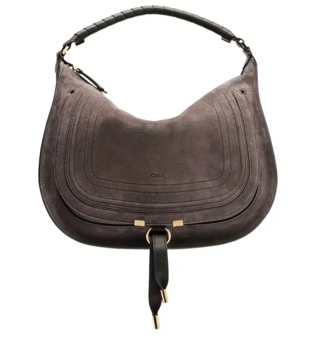 Chloe Chloé Marcie leather-trimmed suede shoulder bag
