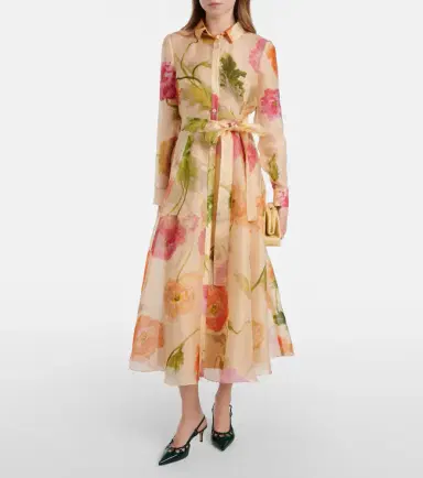 Carolina Herrera Belted floral silk shirt dress | Thumbnail 3 Carolina Herrera Belted floral silk shirt dress | Thumbnail 3