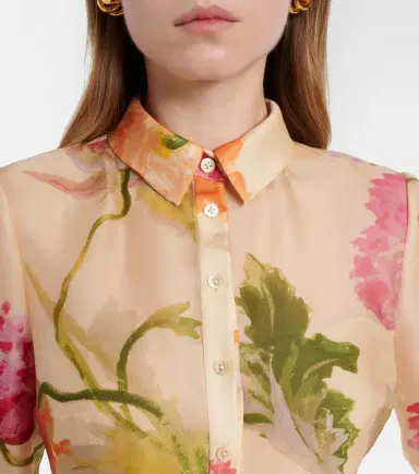 Carolina Herrera Belted floral silk shirt dress | Thumbnail 7 Carolina Herrera Belted floral silk shirt dress | Thumbnail 7