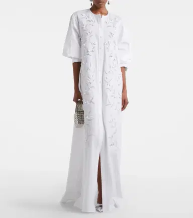 Carolina Herrera Embroidered cotton-blend gown | Thumbnail 4